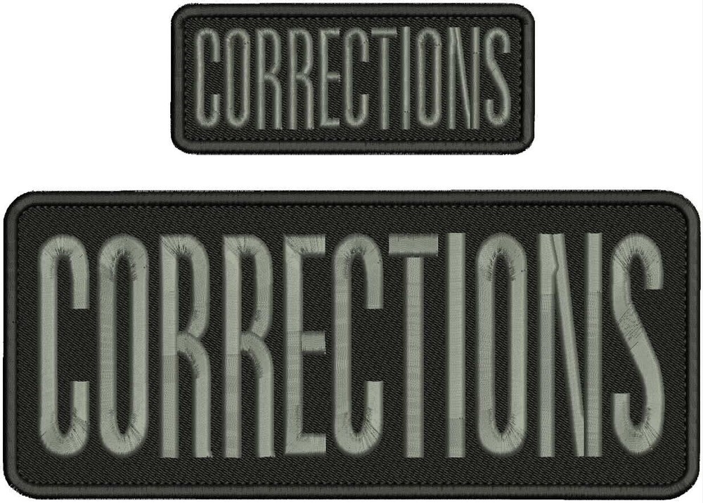 CORRECTIONS embroidery patch 4X10 and 2x5 hook  GREY/black