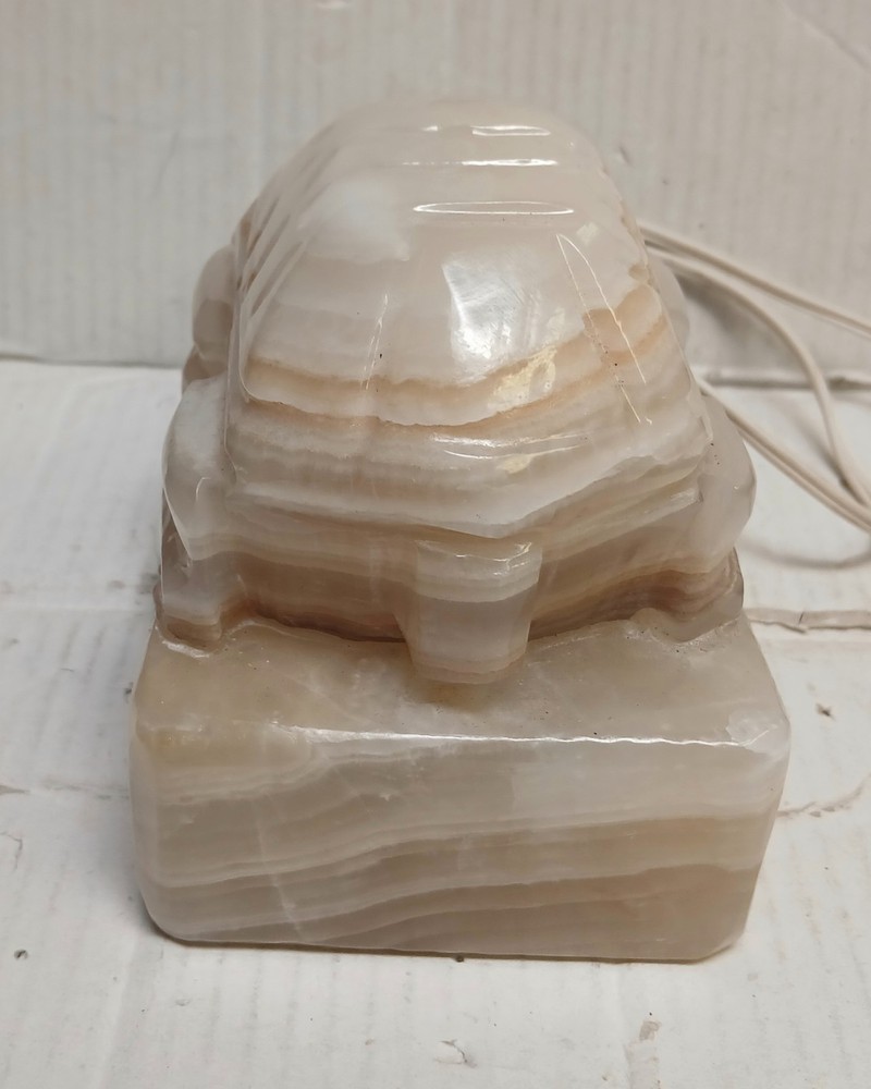 Heavy Onyx Turtle Lamp Nightlight Electric Plug In