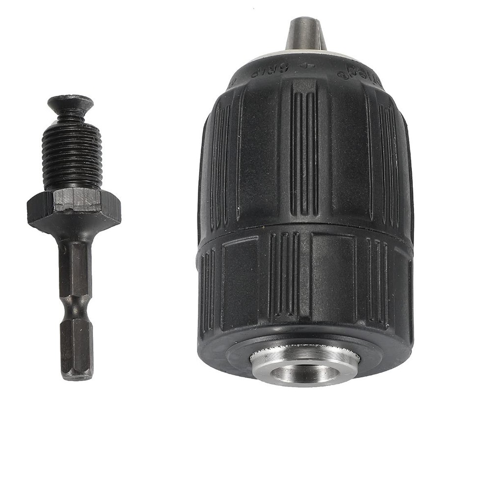 Keyless 1/2" Drill Chuck Chuck Coversion with 1/2-20 UNF Mount 1/4" Hex Shank...