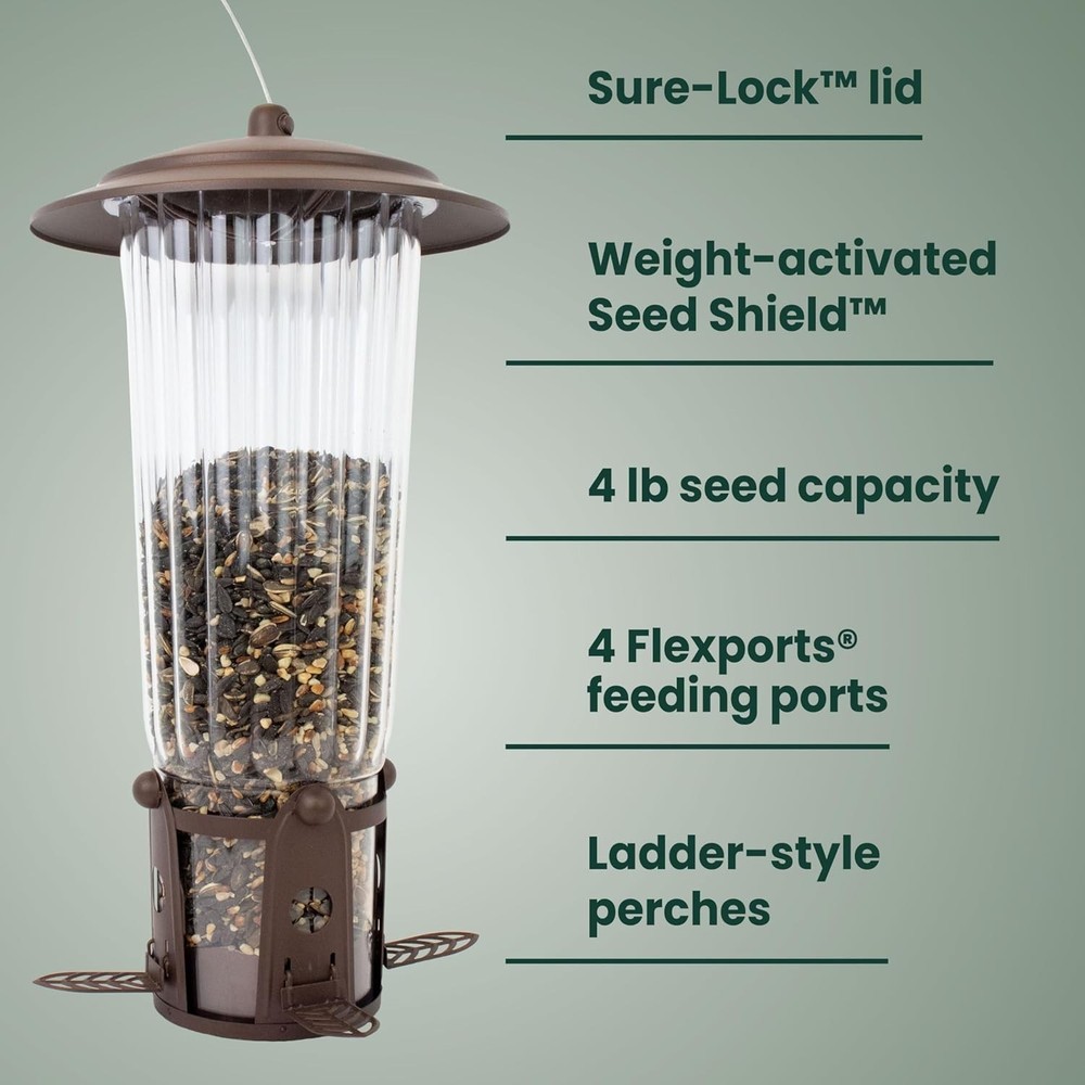 Shake-Resistant Bird Feeder with Weight-Activated Perches