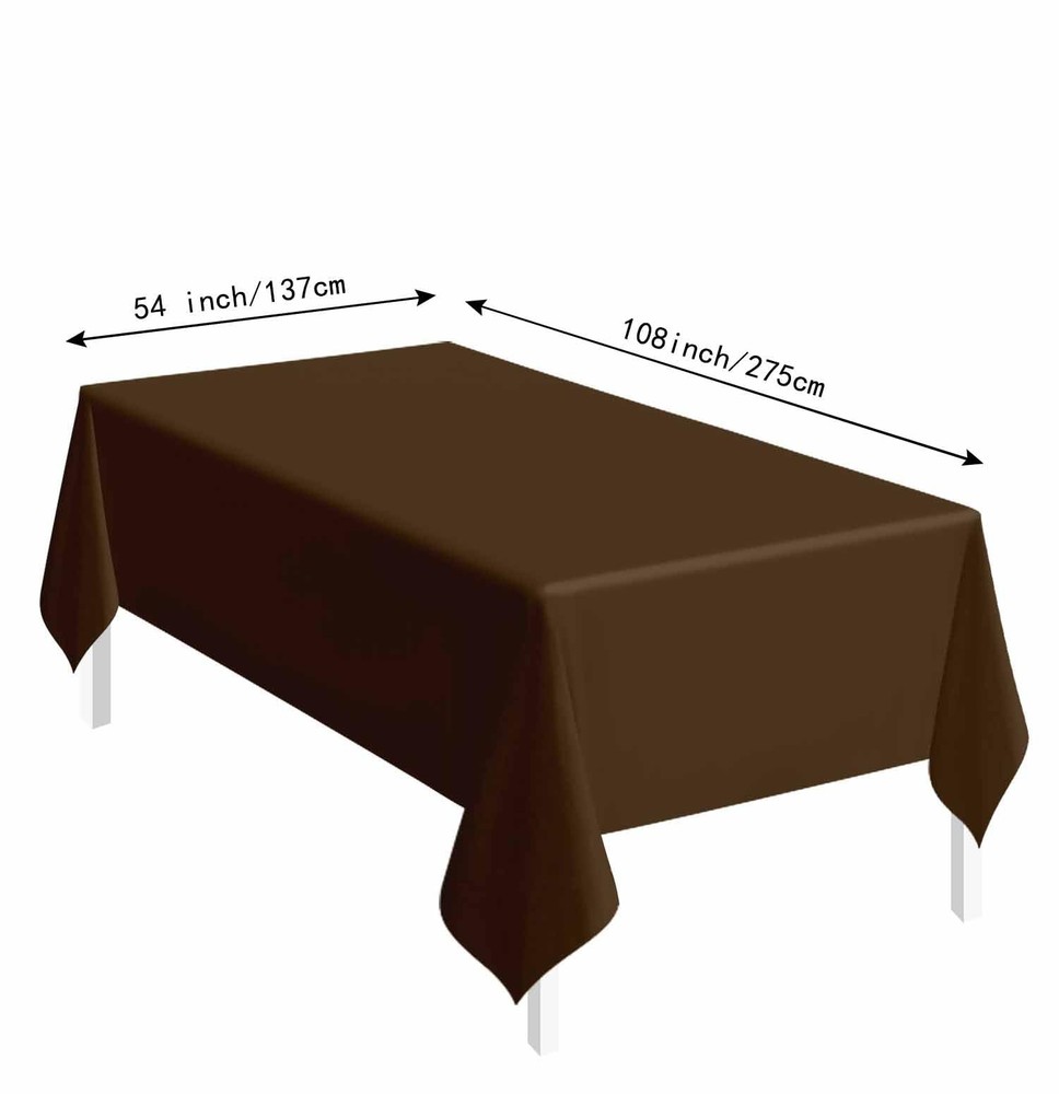 SietDESEO 2 Pack Brown Plastic Tablecloth 2 Pack,