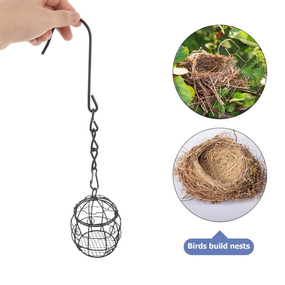 3PCS Empty Bird Nesting Material Holder: Outdoor Hanging Iron Cage - Refillable