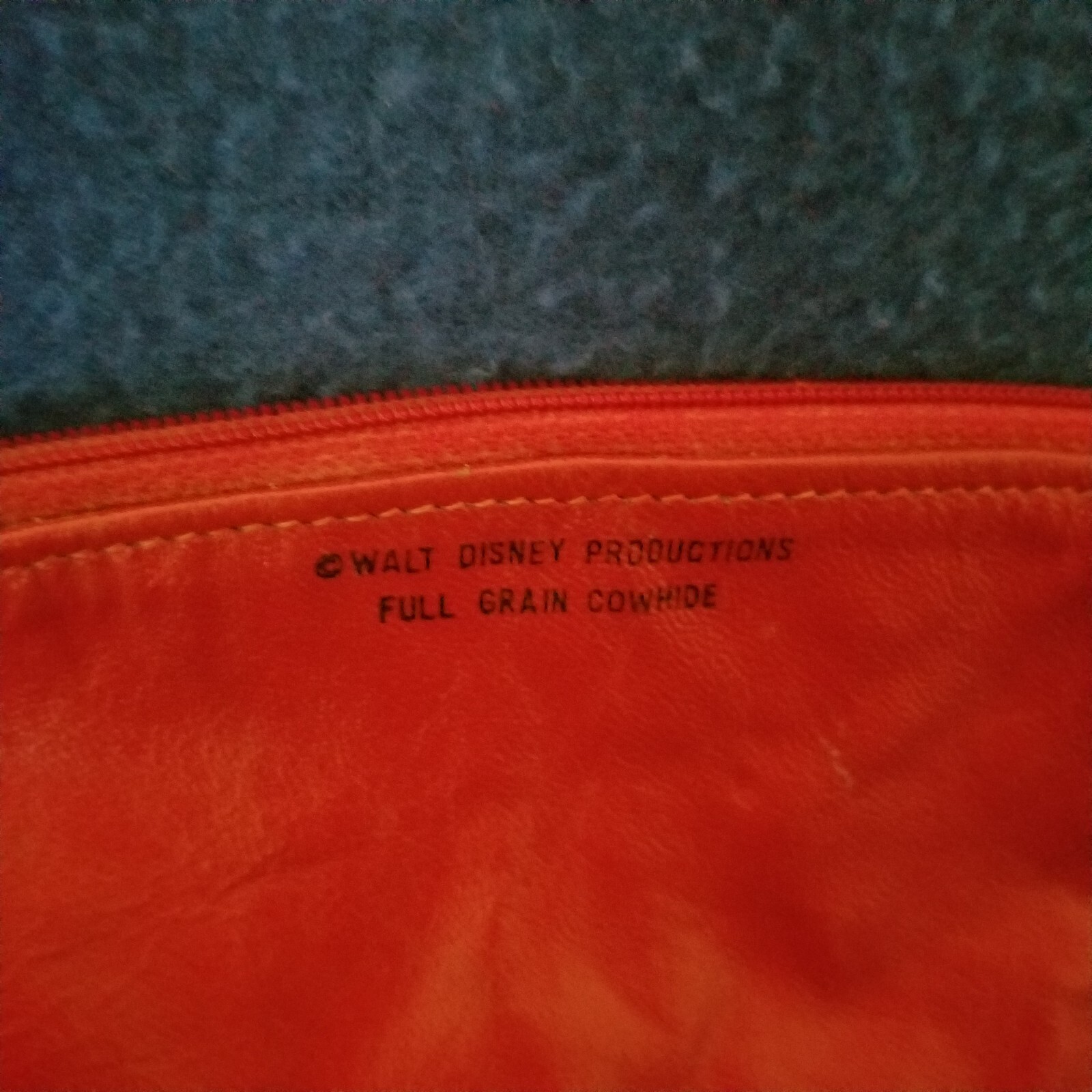 Disney Vintage Red Leather Mickey Mouse Small Zippered Cosmetic Bag Clutch