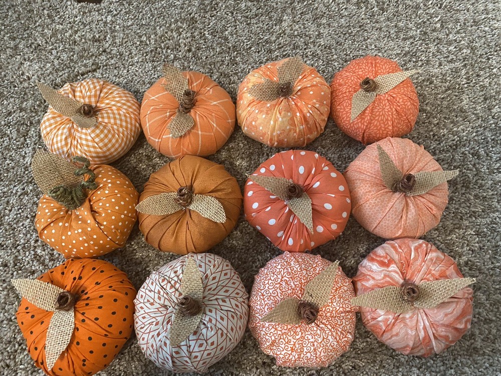 Custom Cloth Pumpkins in coastal colors