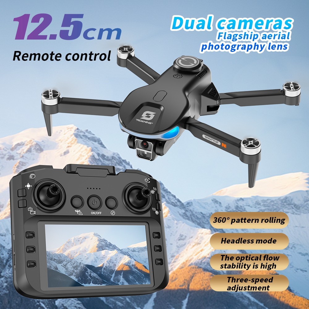 Drone with HD Dual Camera for Beginners, Large Remote Screen & Body LCD Display