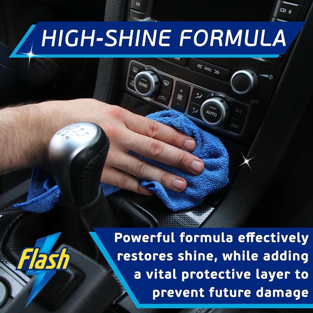 FLASH Trim & Rubber Care Dashboard Bumper Protector & Cleaner Spray 2x500ml