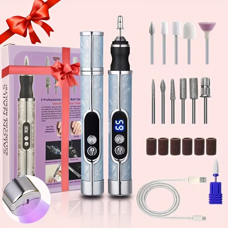 Electric Nail Grinder Drill Set. Manicure Tool Set.