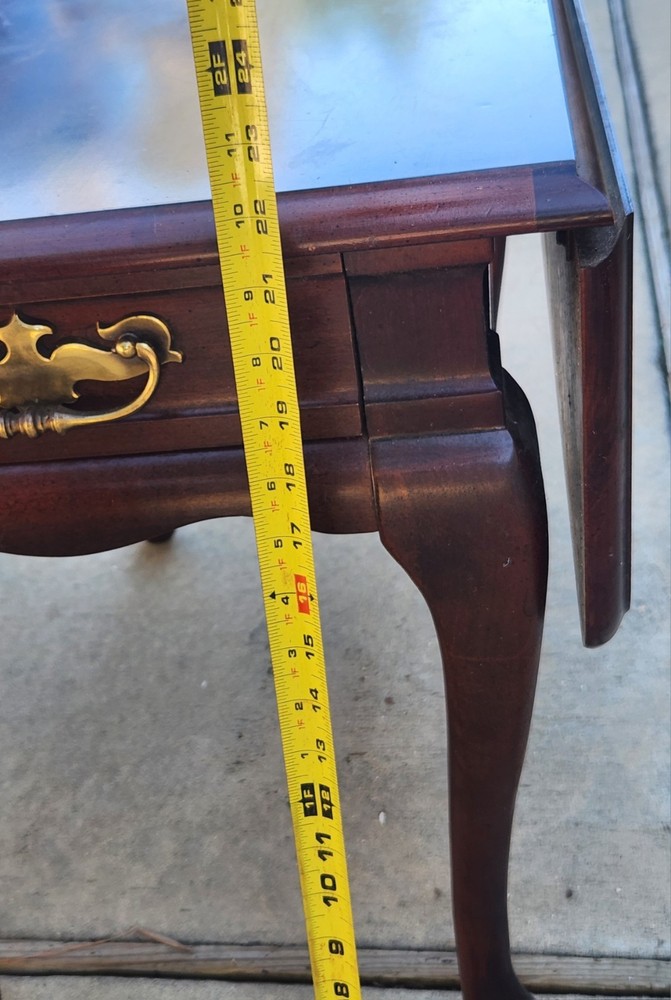 2 Mersman Solid Cherry Traditional 34" Drop Leaf Pembroke Accent End Table VG