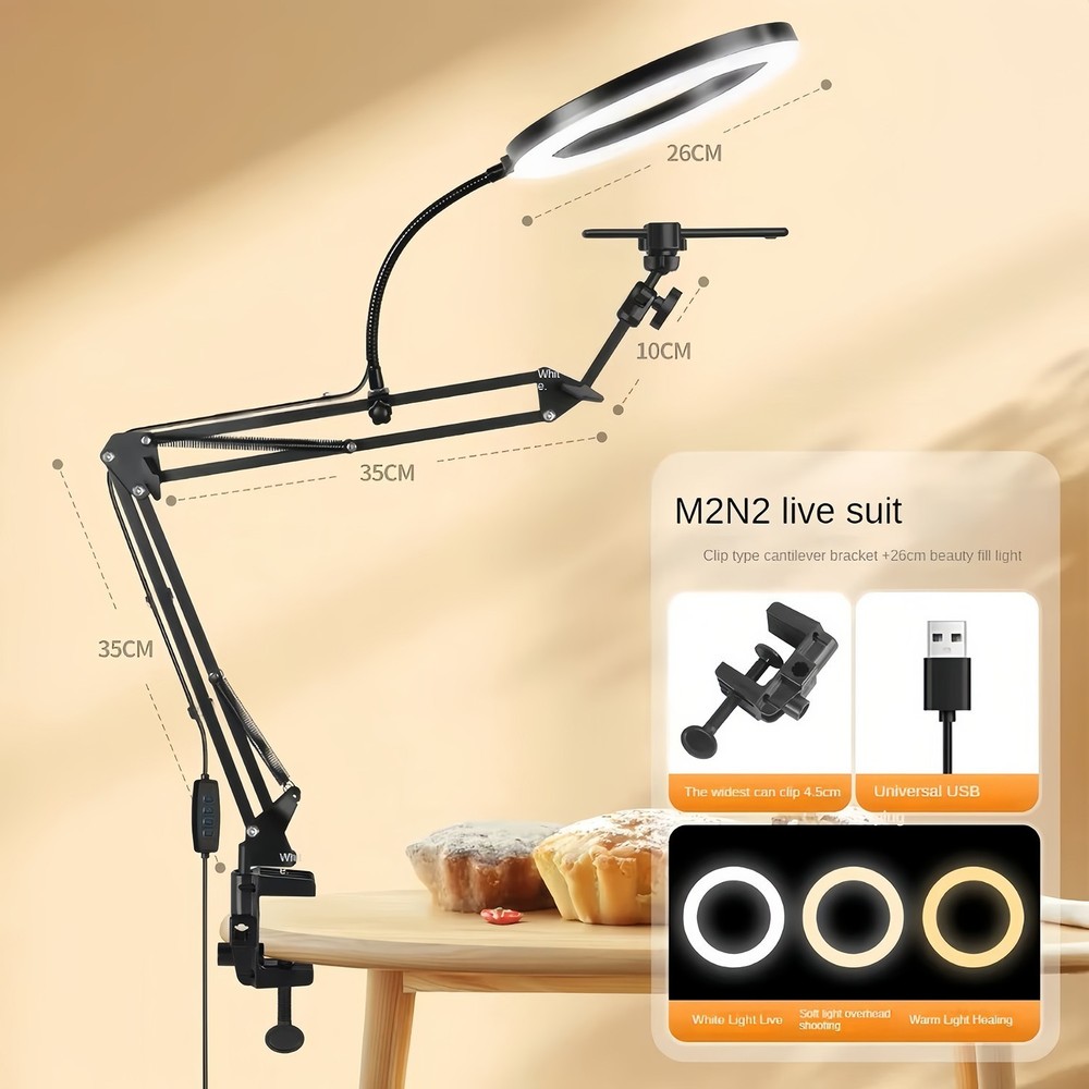 Phone Holders Camera Stand Mount LED Ring Light Kit for Video Record Live Stream