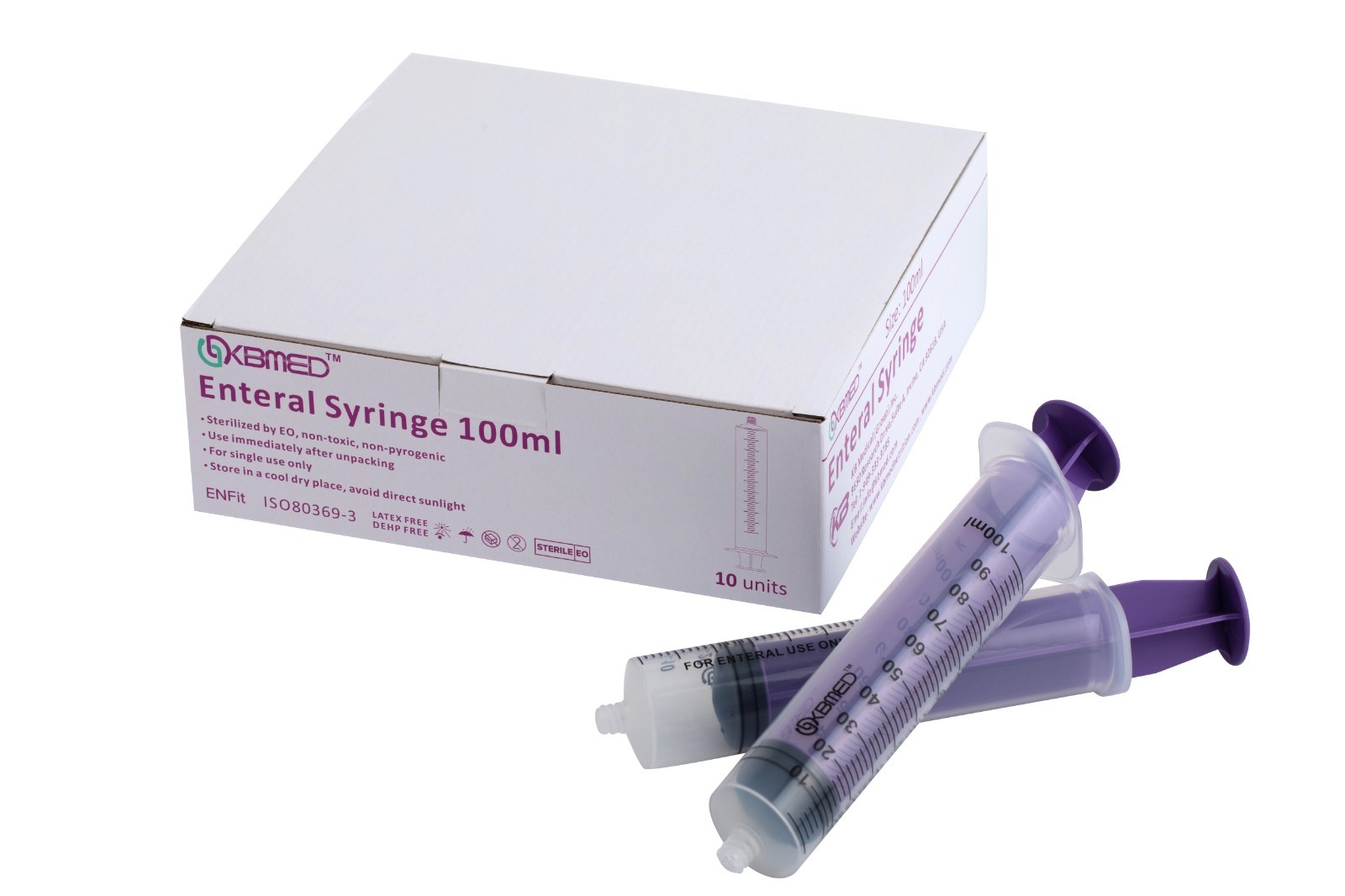 100mL enteral enfit sterile syringe box of 10