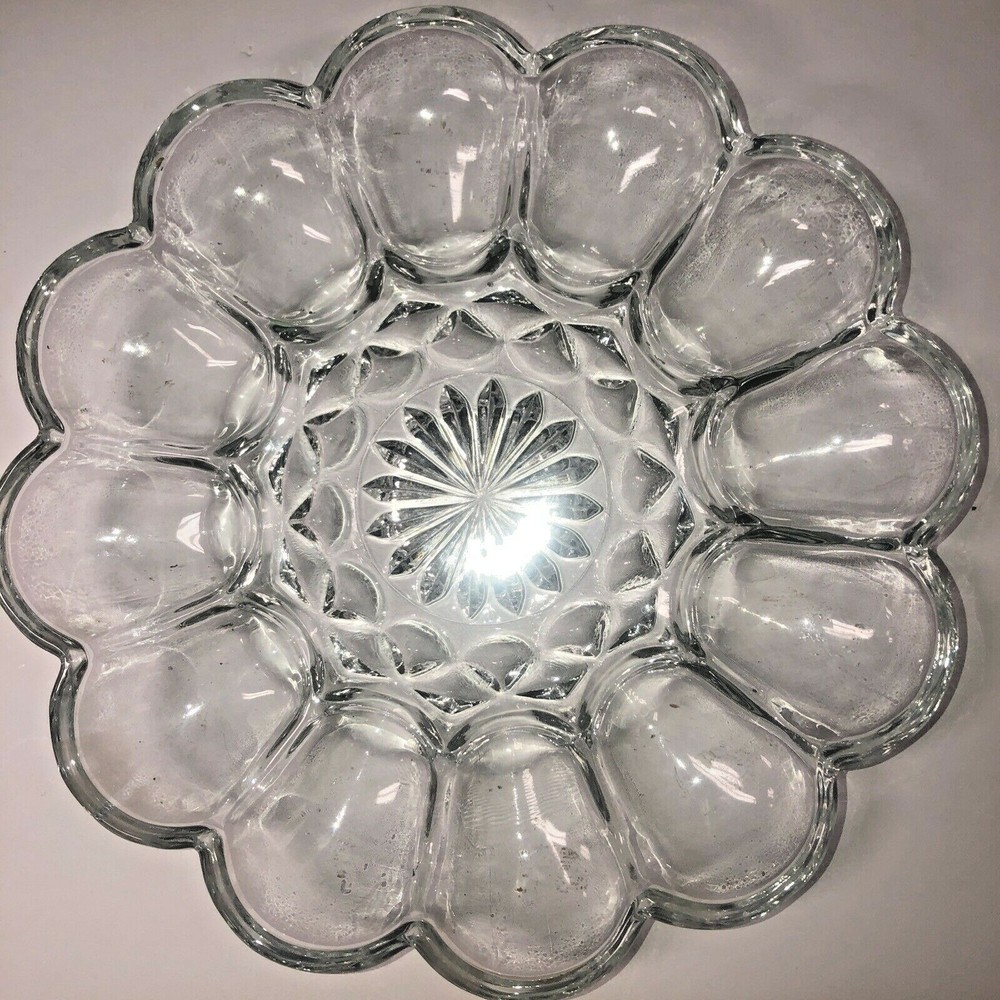 Depression Glass Crystal Bowl Diameter 10”