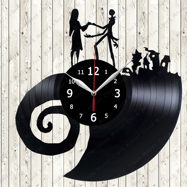 The Nightmare Before Christmas Vinyl Record Wall Clock Decor Handmade 282
