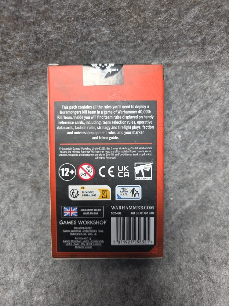 Kill Team Datacards: Goremongers Warhammer 40K New Unopened Packaging
