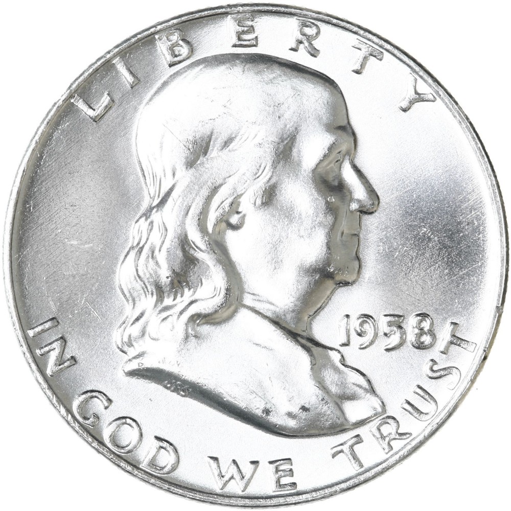 1958 D Franklin Half Dollar 90% Silver BU