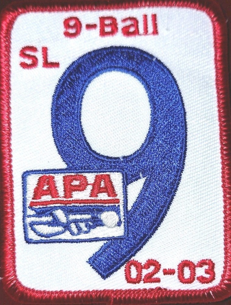 🔥💥APA SKILL LEVEL 9 9BALL PATCH AMERICAN POOLPLAYERS 2002-2003👀💥🔥