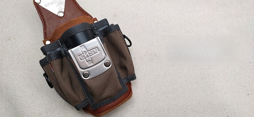 Compact Tool Pouch with Leather Pocket Pad