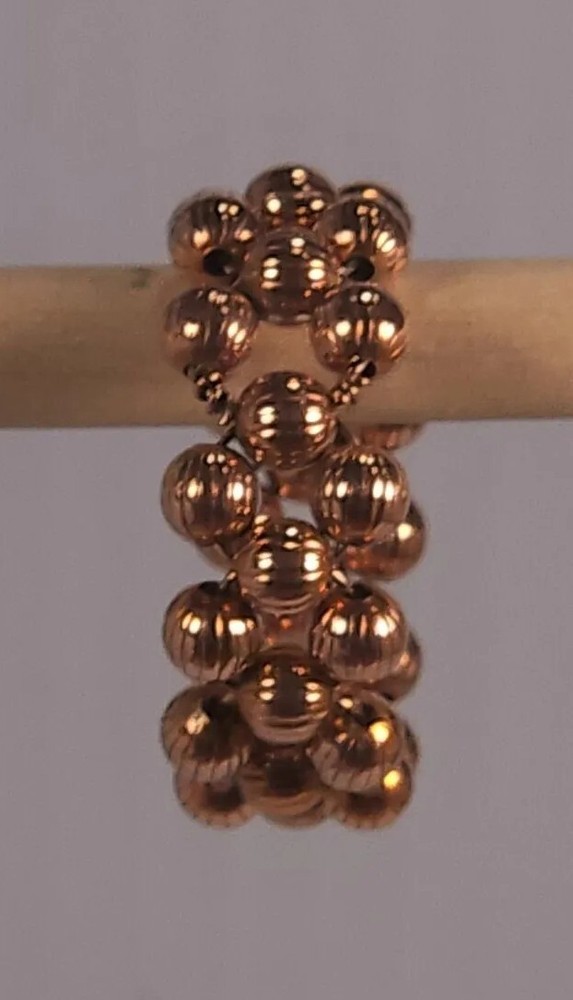 Beaded Copper Ring Size 9