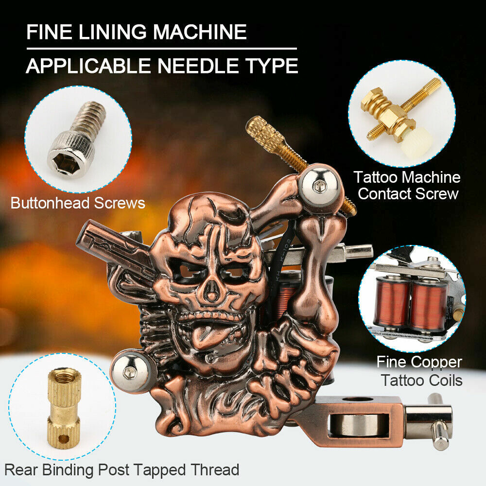 Chiitek Tattoo Kit Starter Beginner Complete Tattoo Kit Carry Case 2*Machine