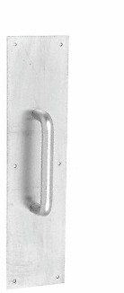CRL 67N Satin Aluminum 15" Plate with 6" Round Solid Handle Pull