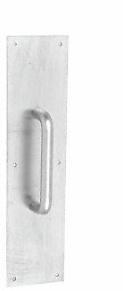 CRL 67N Satin Aluminum 15" Plate with 6" Round Solid Handle Pull