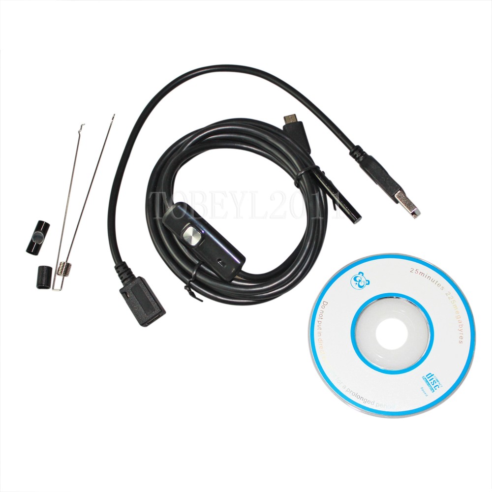 USB Snake Endoscope 5.5mm 2m Borescope Camera Inspection For Android PC Laptop
