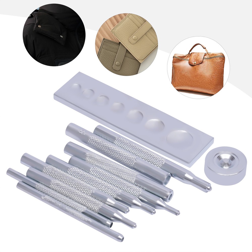 Craft Tool Die Punch Snap Kit Rivet Setter with Base for Punch Hole & Button