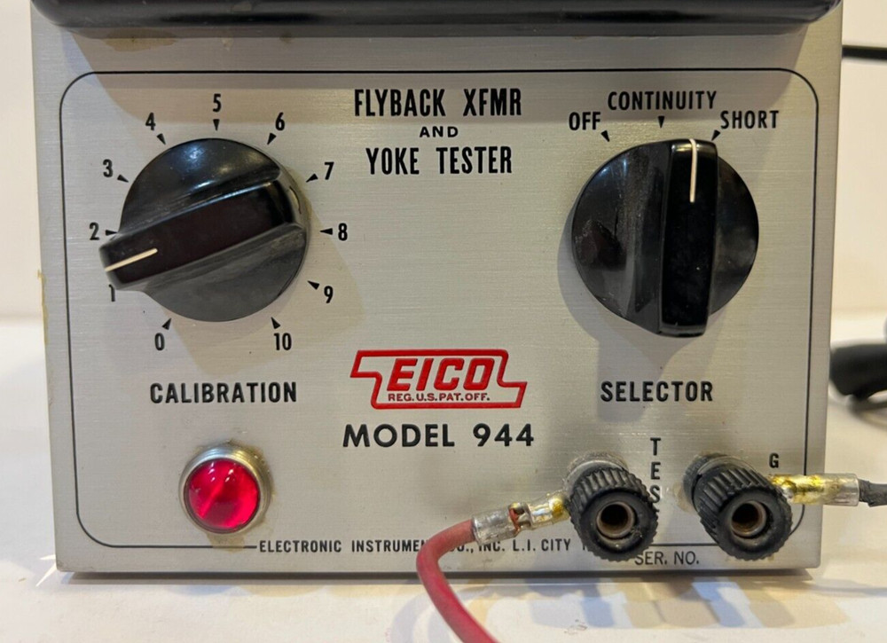 Vintage EICO Flyback Transformer/Yolk Tester Model 944 Powers On and Lights Up