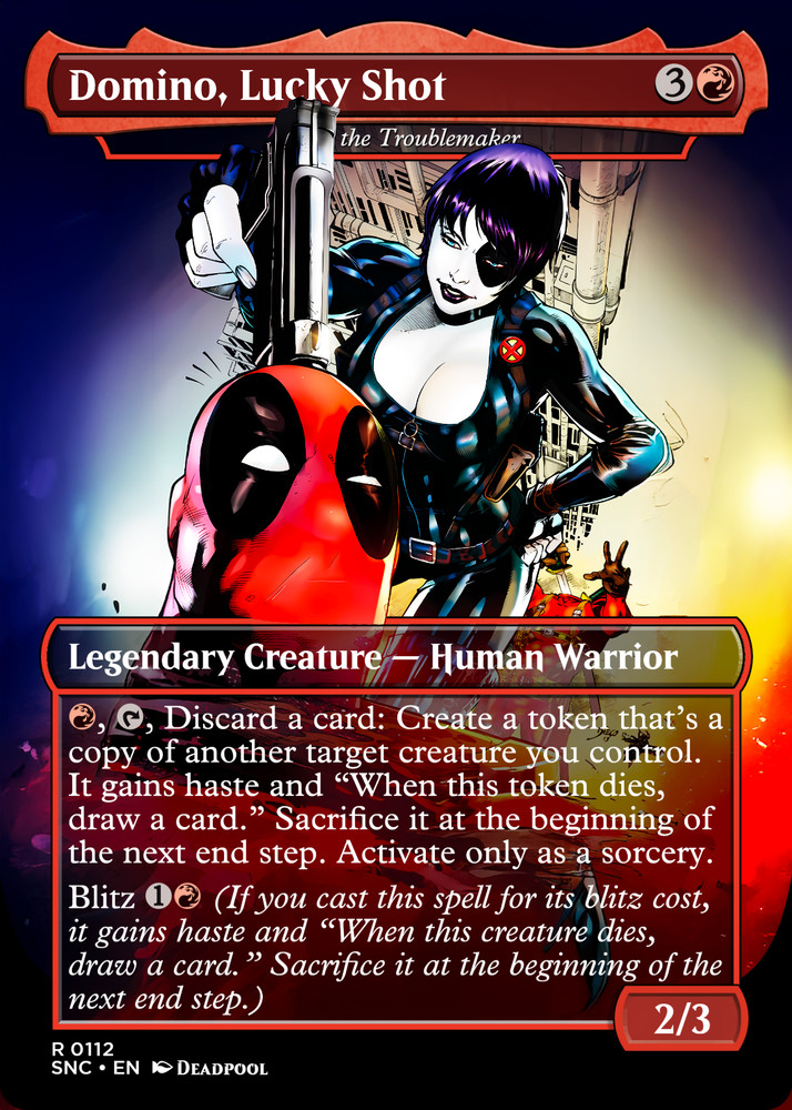 Jaxis Troublemaker Domino Foil Sticker | Custom MTG Commander