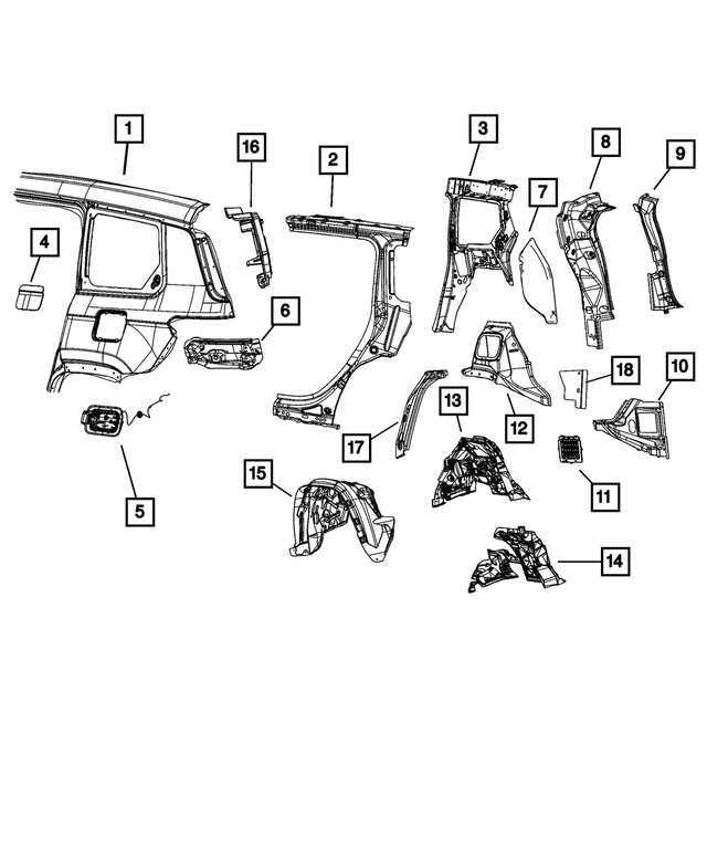 Genuine Mopar Body Side Panel Right 68361000ac