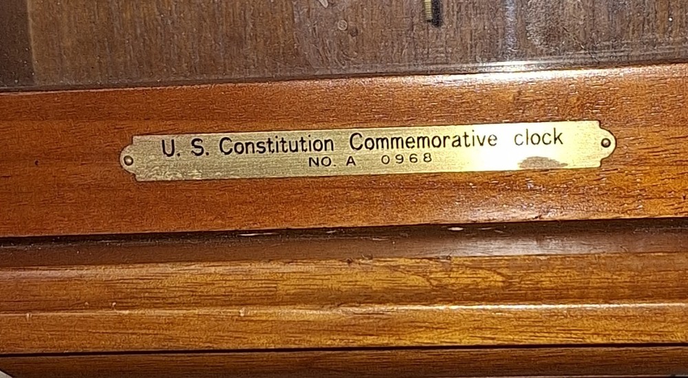 United States Constitution Clock 200th Year Ltd. Edition Working Ben Franklin