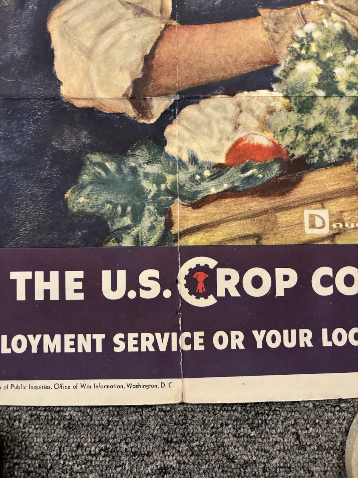 Original WWII Poster Work On A Farm This Summer Join The Crop Corps 16x22.5”