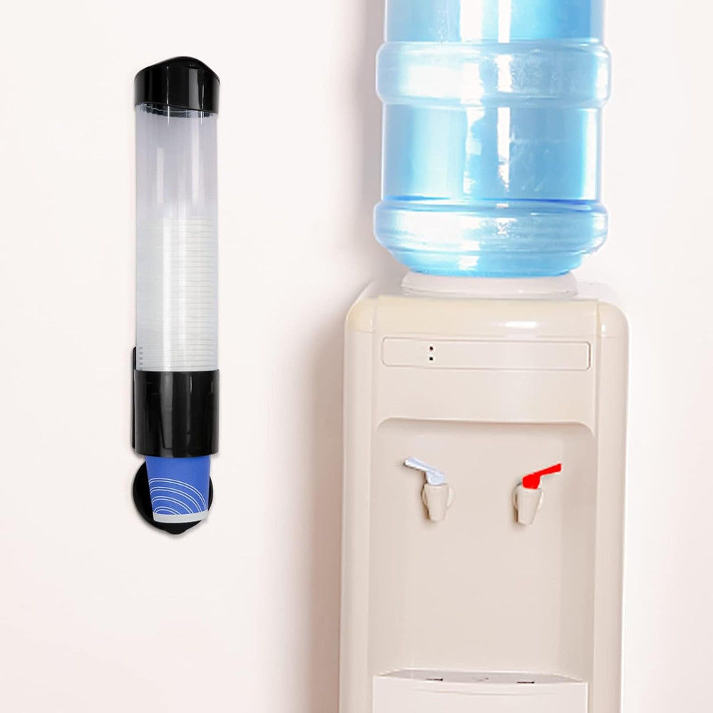 Cup Dispenser, Water Cooler Pull Type Cup Holder Fits 5Oz - 7Oz Cone or Flat Bot