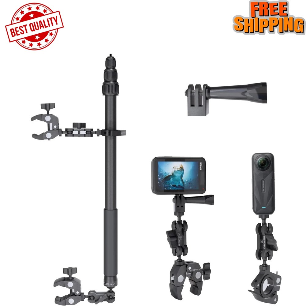 360 Motorcycle Mount Kit, Universal Adjustable Motorcycle Camera Mount for motor