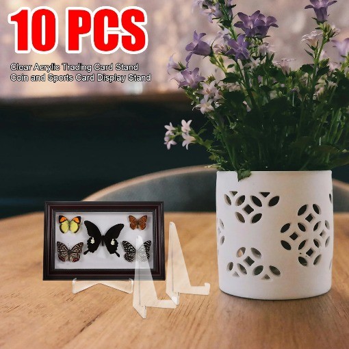 10 PCS Triangular Clear PS Display Stand Space-Saving Holder for Cards Coins New