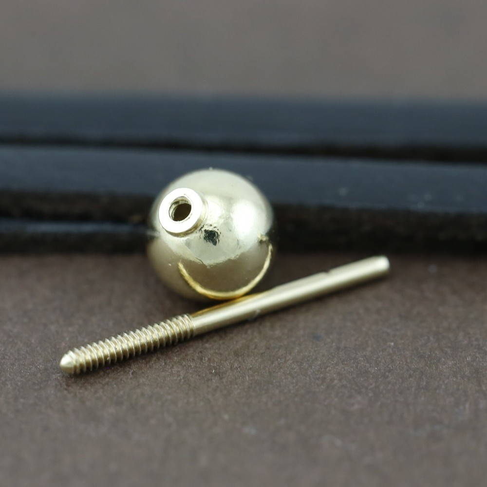 Genuine 18CT Solid Gold Screw Posts & Balls 5mm - 1 Pair Set
