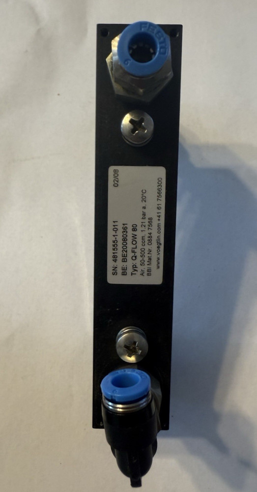 Vogtlin BE20080361 Q-Flow 80 Variable Area Flowmeter, BB-884-7588