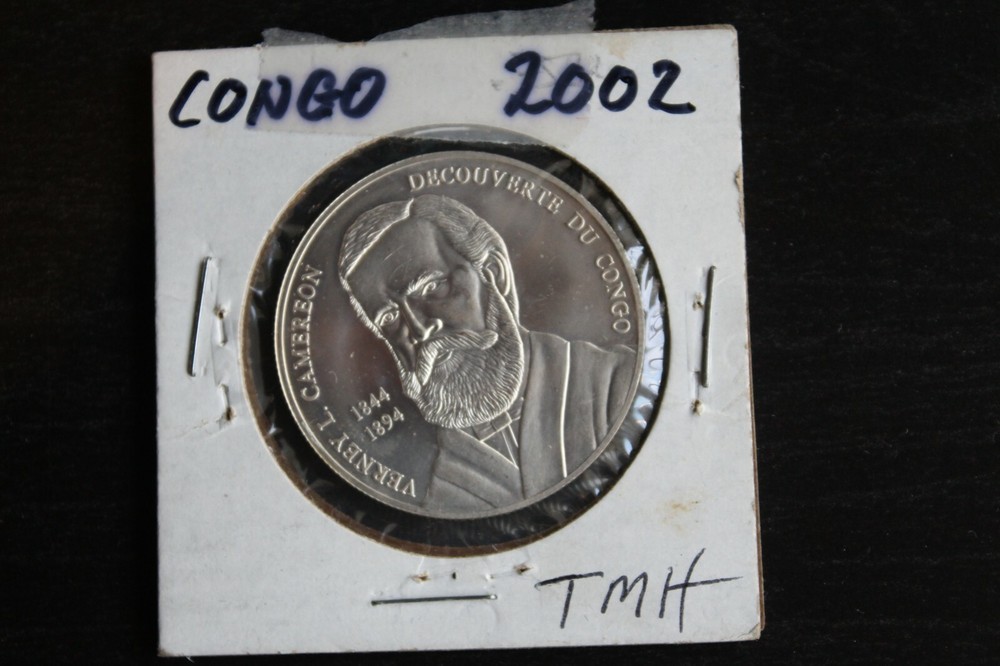 2002 CONGO 10 FRANCS SILVER COIN