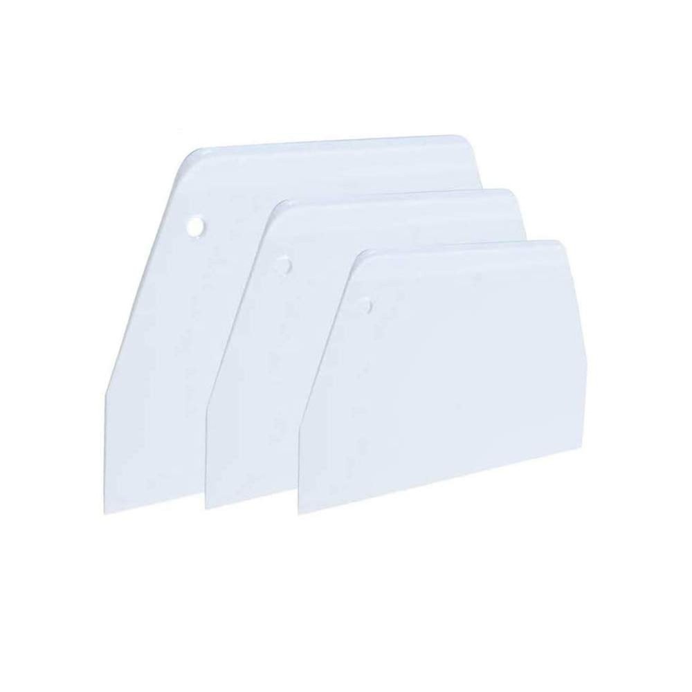 Luckycivia 3-Piece Trapezoidal Plastic Scraper - Multi-Function Kitchen Tool ...