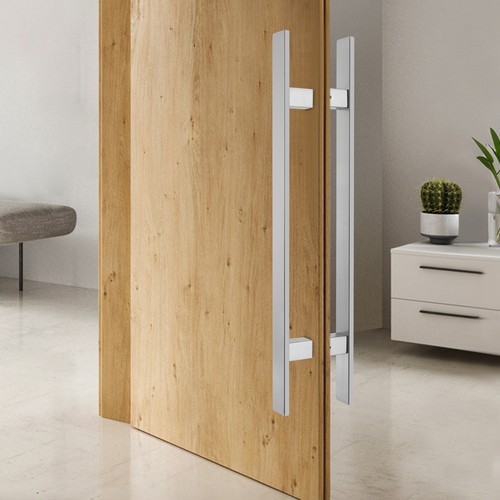Stainless Steel Double Sided Push Pull Door Handle, H-shaped Door Pull Handle