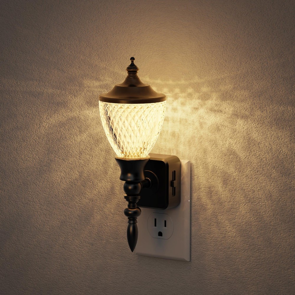 Night Lights Plug into Wall, 3000K Soft White, Dusk to Dawn Sensor, 0-100LM D...