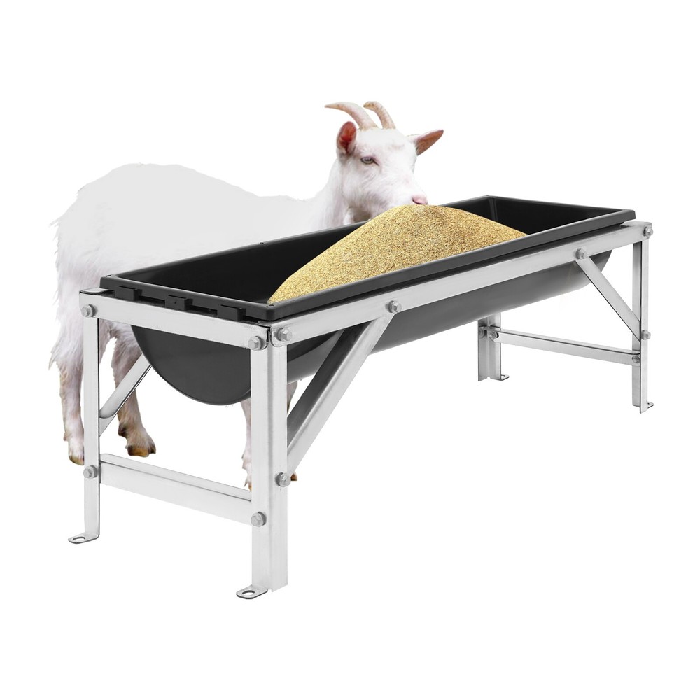 Rectangular Livestock Feed Trough Feeder Feed Trough w/Stand Floor Standing 35L