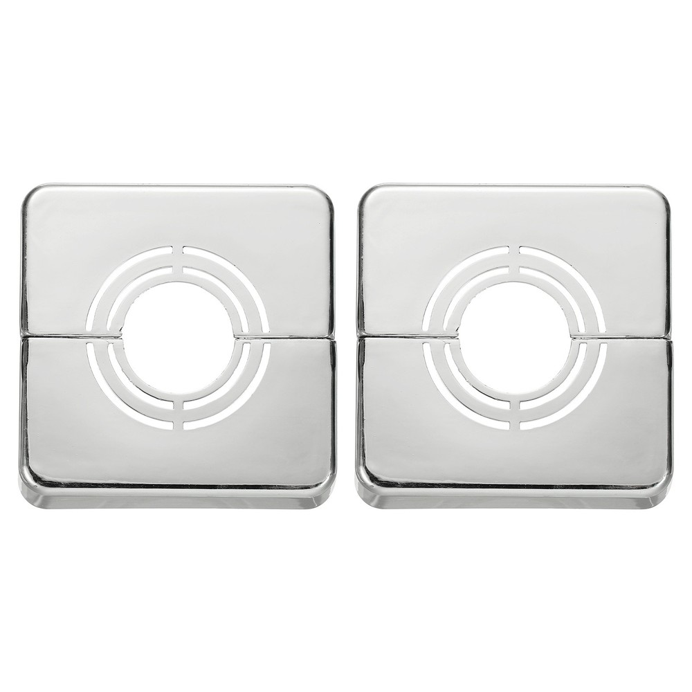 2pcs Wall Split Flange 0.79" Plastic Square Split Flange Pipe Cover, Silver