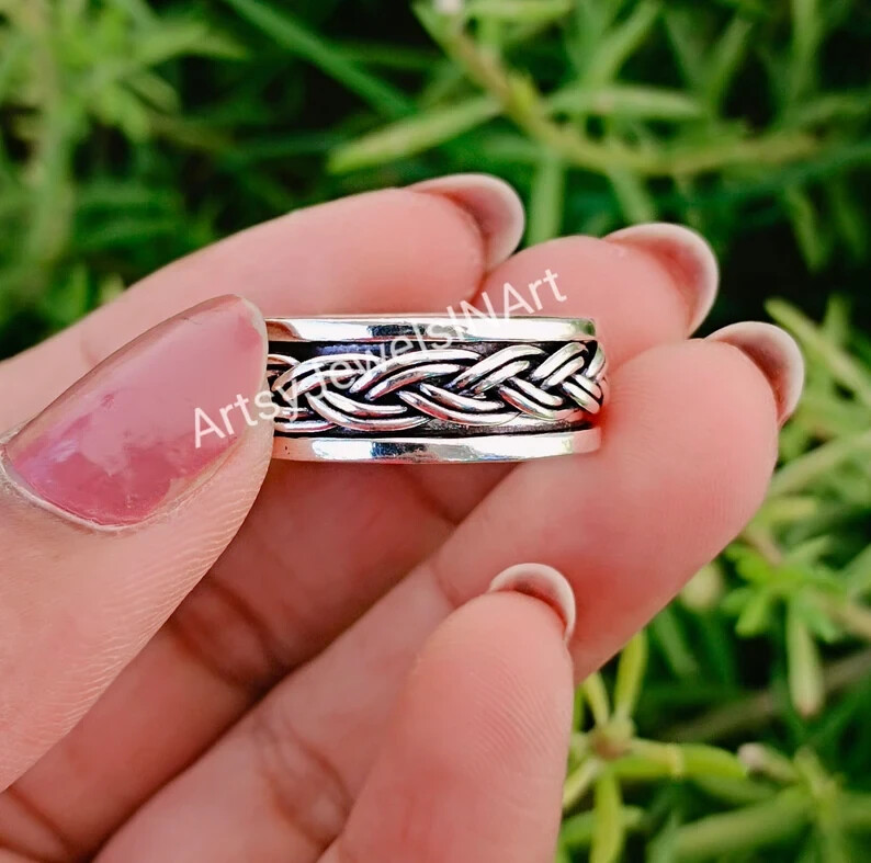 Sterling Silver Ring, Silver Celtic Ring, Spinner Ring, Celtic knot , All size