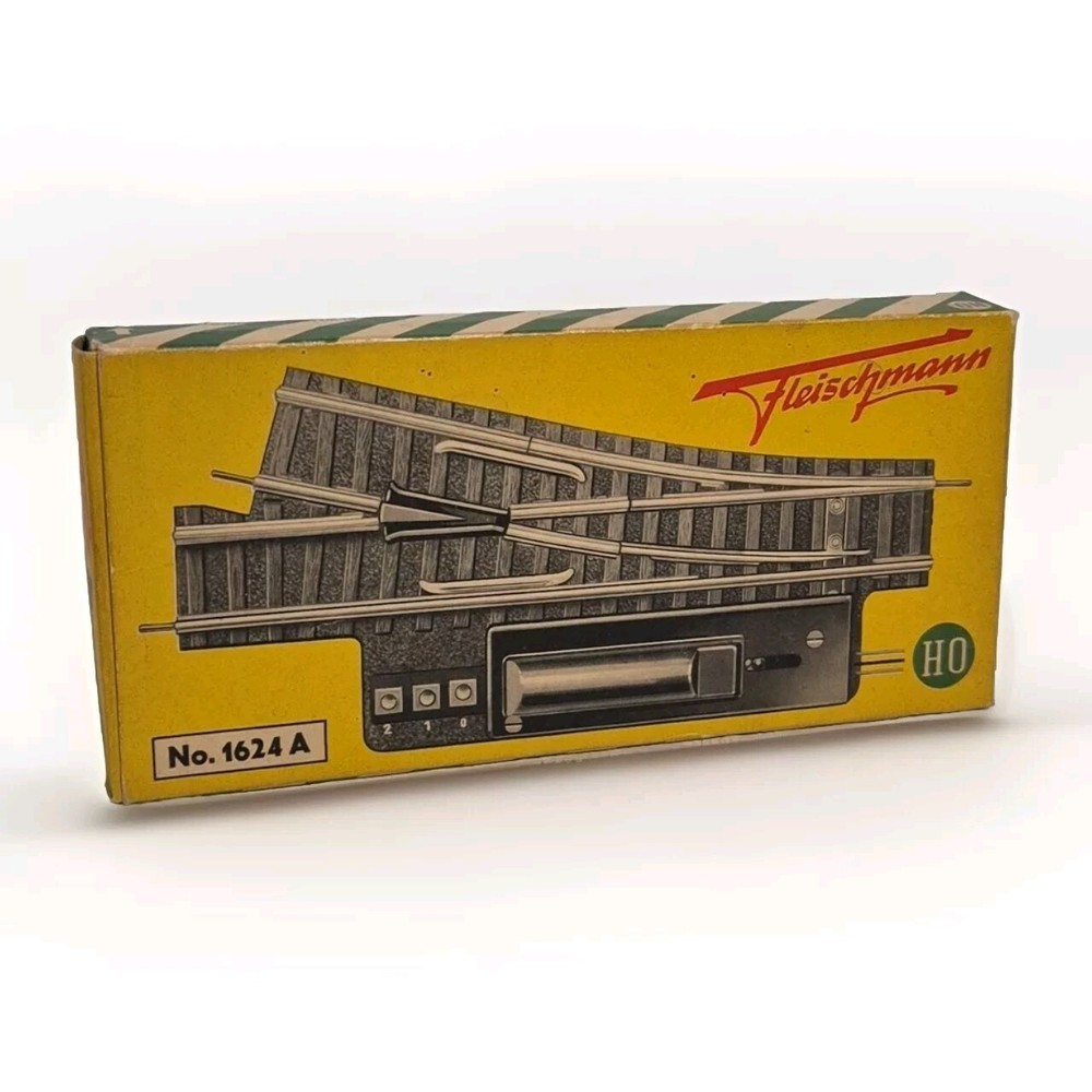 FLEISCHMANN No.1624A HO SCALE VINTAGE SWITCH FOR MODEL TRAIN TRACKS BOXED