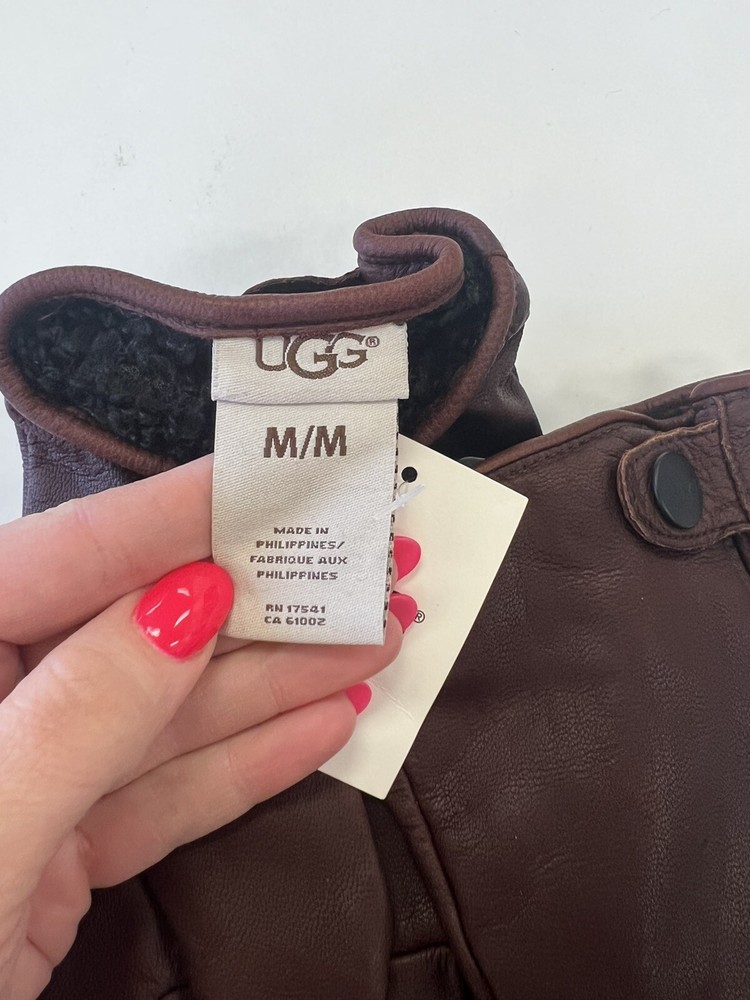 UGG Australia Leather Gloves Cognac Medium NWT