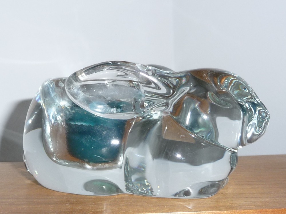 GLASS BUNNY CANDLE HOLDER