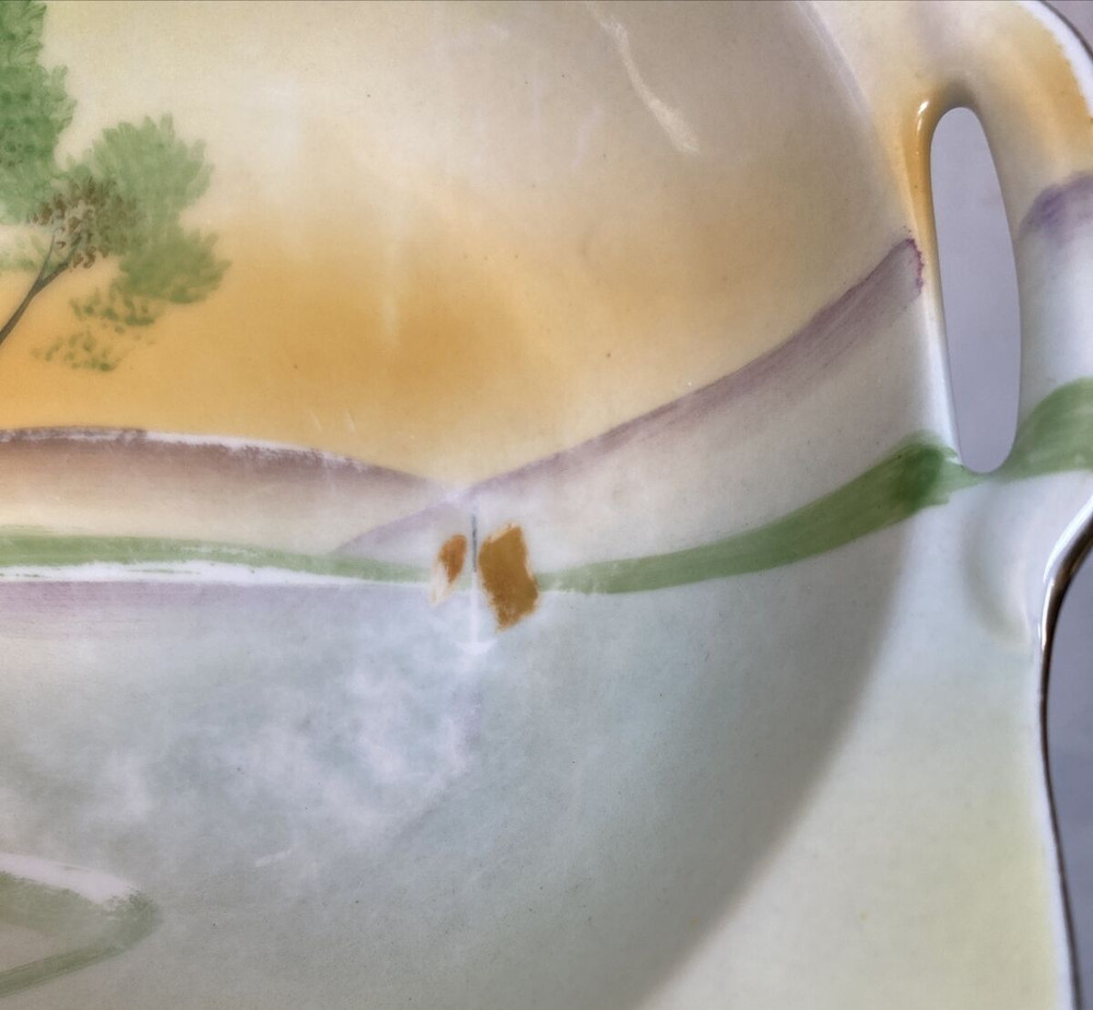 Meito China Hand Painted Handled Bowl