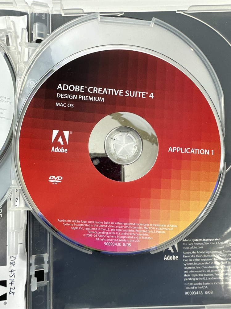 Adobe Creative Suite 4 Design Premium For Mac Is Student DVD’s w/ Serial # READ