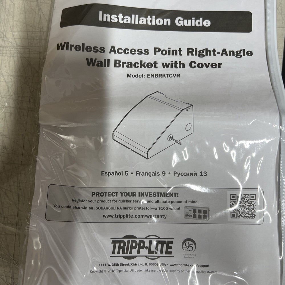 Tripp Lite ENBRKTCVR Mounting Bracket for Wireless Access Point - White