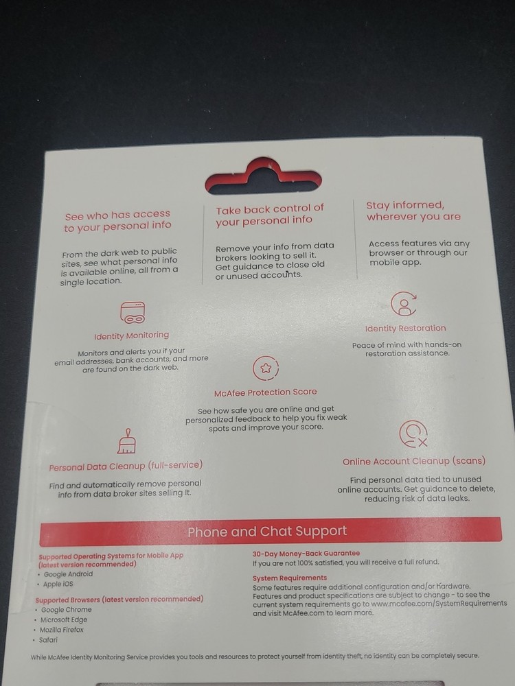 McAfee Privacy & Identity Guard 1-Year Subscription 1 User NEW SEALED